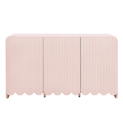 Modway - Dahlia Fluted and Scalloped Sideboard Storage Cabinet by Modway  Living Room Decor Red - EEI-7241-PNK