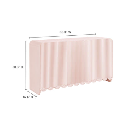 Modway - Dahlia Fluted and Scalloped Sideboard Storage Cabinet by Modway  Living Room Decor Red - EEI-7241-PNK