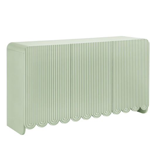 Modway - Dahlia Fluted and Scalloped Sideboard Storage Cabinet by Modway  Living Room Decor Green - EEI-7241-SGE