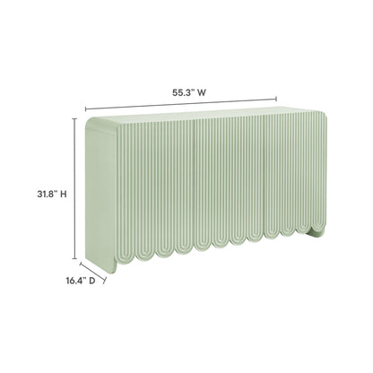 Modway - Dahlia Fluted and Scalloped Sideboard Storage Cabinet by Modway  Living Room Decor Green - EEI-7241-SGE