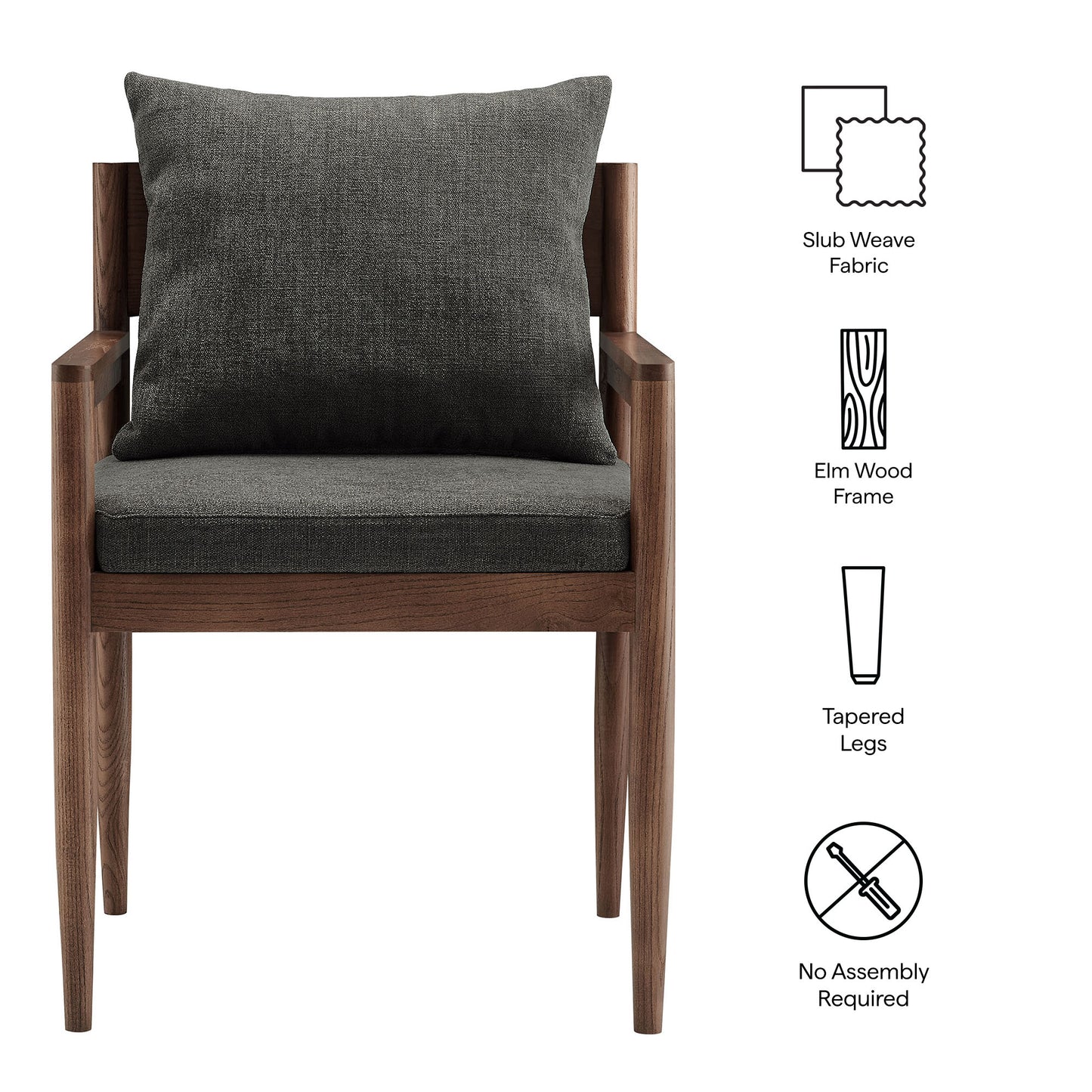 Modway - Remington Wood Dining Armchair by Modway  Bar and Dining Dining Chairs Gray - EEI-7243-CHA