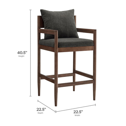 Modway - Remington Wood Bar Stool by Modway  Bar and Dining Bar and Counter Stools Gray - EEI-7245-CHA