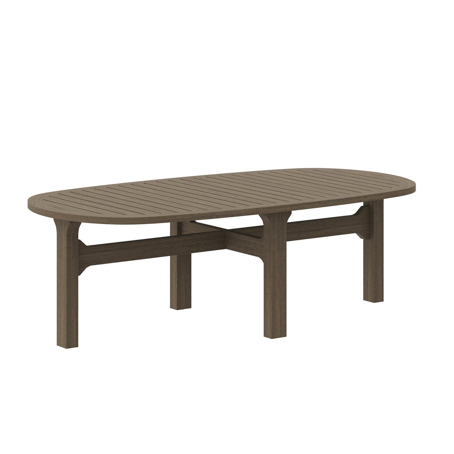 Modway - Saratoga Oval Outdoor Patio Teak Wood Coffee Table by Modway  Outdoor Furniture Bar and Dining Gray - EEI-7246-WGR