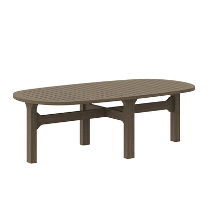 Modway - Saratoga Oval Outdoor Patio Teak Wood Coffee Table by Modway  Outdoor Furniture Bar and Dining Gray - EEI-7246-WGR