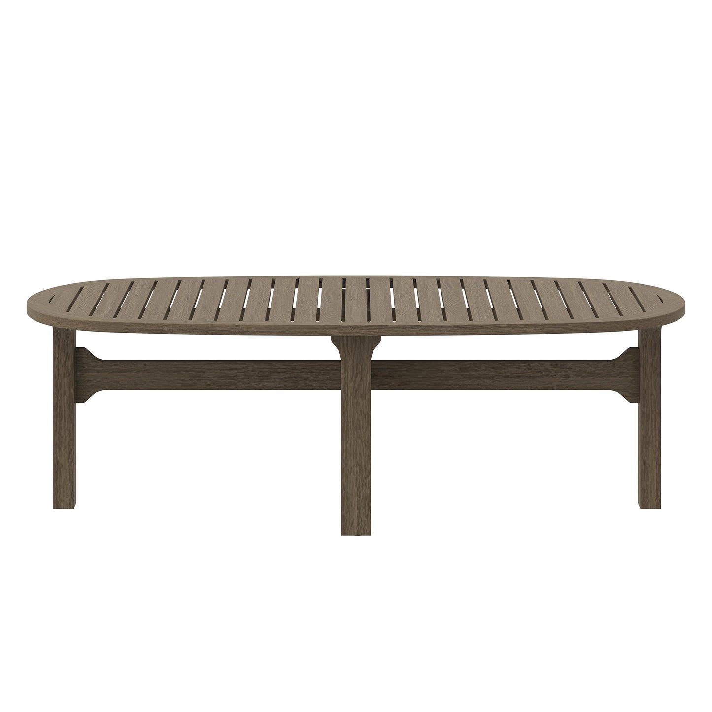 Modway - Saratoga Oval Outdoor Patio Teak Wood Coffee Table by Modway  Outdoor Furniture Bar and Dining Gray - EEI-7246-WGR