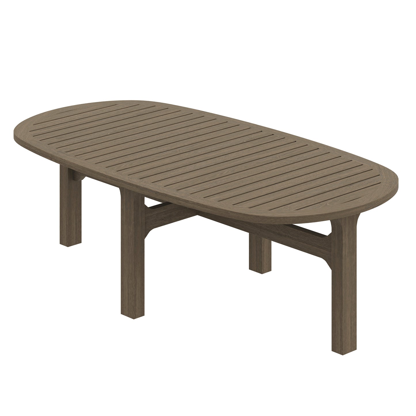 Modway - Saratoga Oval Outdoor Patio Teak Wood Coffee Table by Modway  Outdoor Furniture Bar and Dining Gray - EEI-7246-WGR