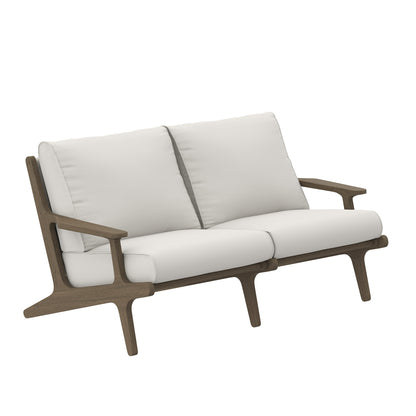 Modway - Saratoga Outdoor Patio Teak Wood Loveseat by Modway  Outdoor Furniture Sofa Sectionals White - EEI-7247-WGR-WHI