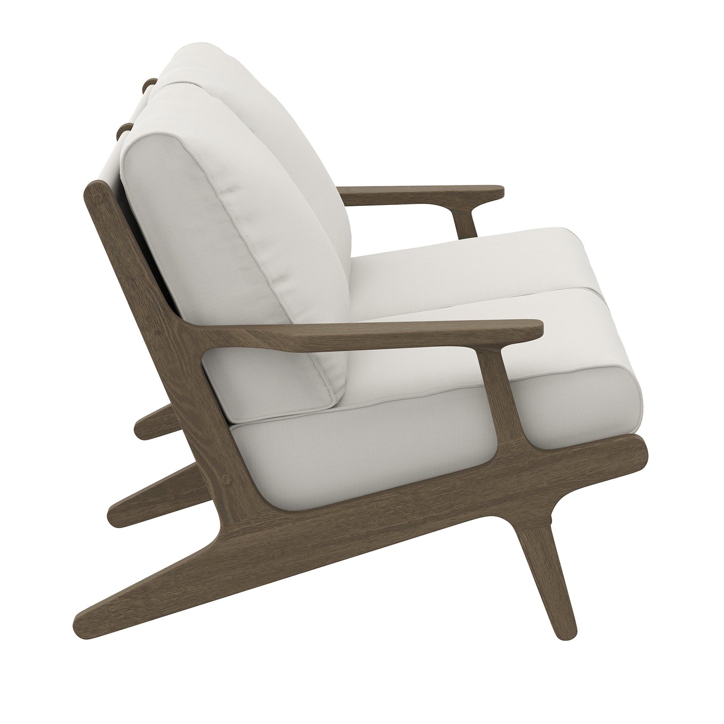 Modway - Saratoga Outdoor Patio Teak Wood Loveseat by Modway  Outdoor Furniture Sofa Sectionals White - EEI-7247-WGR-WHI