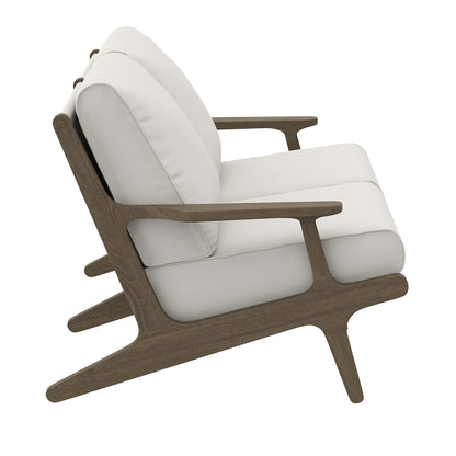 Modway - Saratoga Outdoor Patio Teak Wood Loveseat by Modway  Outdoor Furniture Sofa Sectionals White - EEI-7247-WGR-WHI