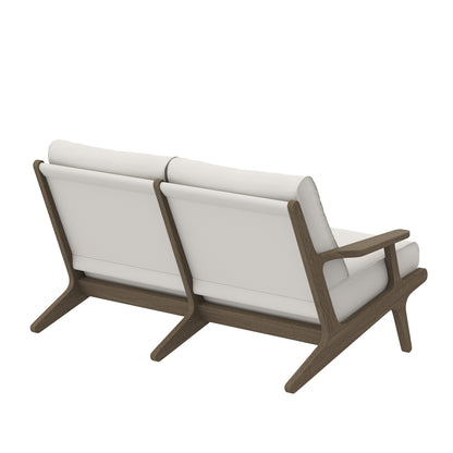 Modway - Saratoga Outdoor Patio Teak Wood Loveseat by Modway  Outdoor Furniture Sofa Sectionals White - EEI-7247-WGR-WHI
