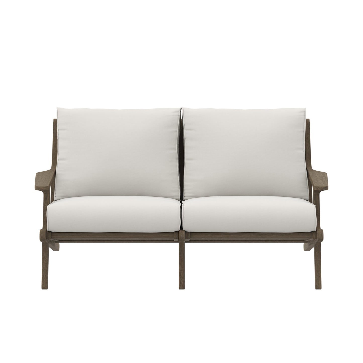 Modway - Saratoga Outdoor Patio Teak Wood Loveseat by Modway  Outdoor Furniture Sofa Sectionals White - EEI-7247-WGR-WHI