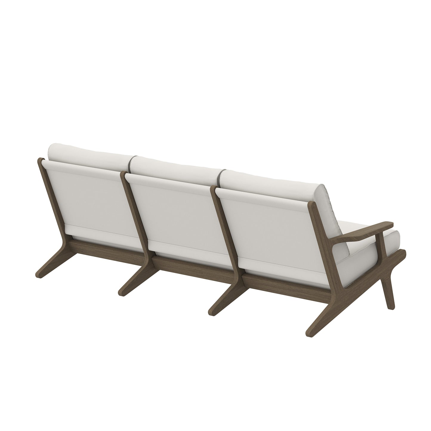 Modway - Saratoga Outdoor Patio Teak Sofa by Modway  Outdoor Furniture Sofa Sectionals White - EEI-7249-WGR-WHI