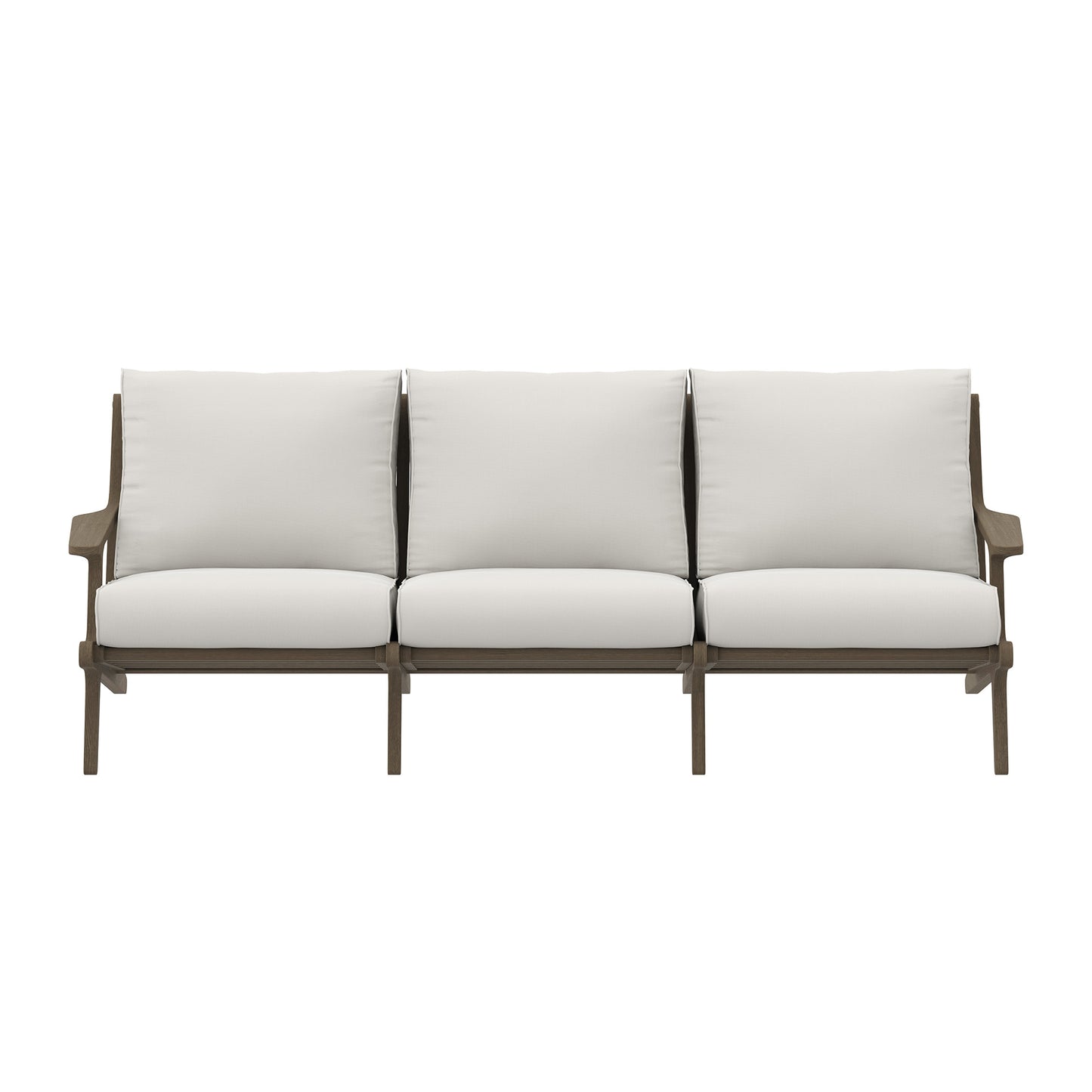 Modway - Saratoga Outdoor Patio Teak Sofa by Modway  Outdoor Furniture Sofa Sectionals White - EEI-7249-WGR-WHI
