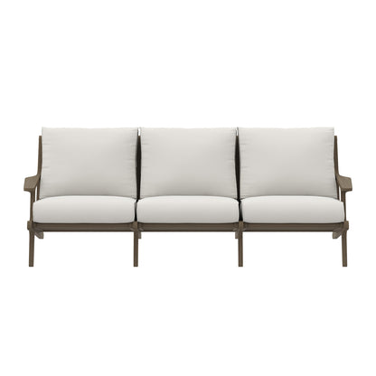 Modway - Saratoga Outdoor Patio Teak Sofa by Modway  Outdoor Furniture Sofa Sectionals White - EEI-7249-WGR-WHI