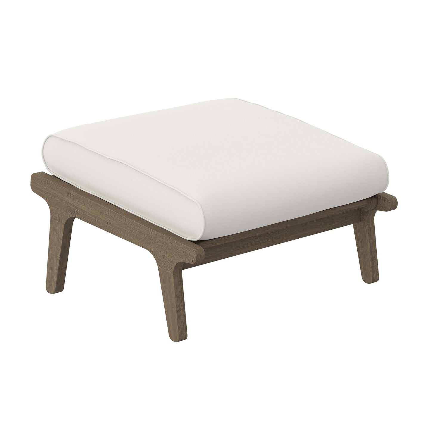 Modway - Saratoga Outdoor Patio Teak Ottoman by Modway  Outdoor Furniture Sofa Sectionals White - EEI-7250-WGR-WHI