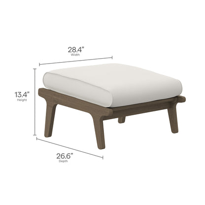 Modway - Saratoga Outdoor Patio Teak Ottoman by Modway  Outdoor Furniture Sofa Sectionals White - EEI-7250-WGR-WHI