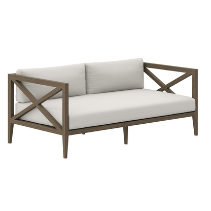 Modway - Northlake Outdoor Patio Teak Loveseat by Modway  Outdoor Furniture Sofa Sectionals White - EEI-7254-WGR-WHI