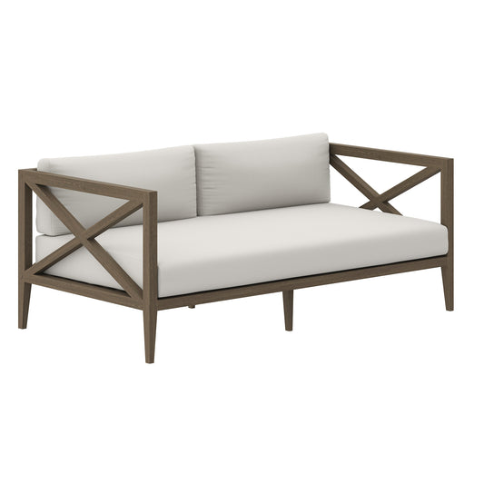 Modway - Northlake Outdoor Patio Teak Loveseat by Modway  Outdoor Furniture Sofa Sectionals White - EEI-7254-WGR-WHI