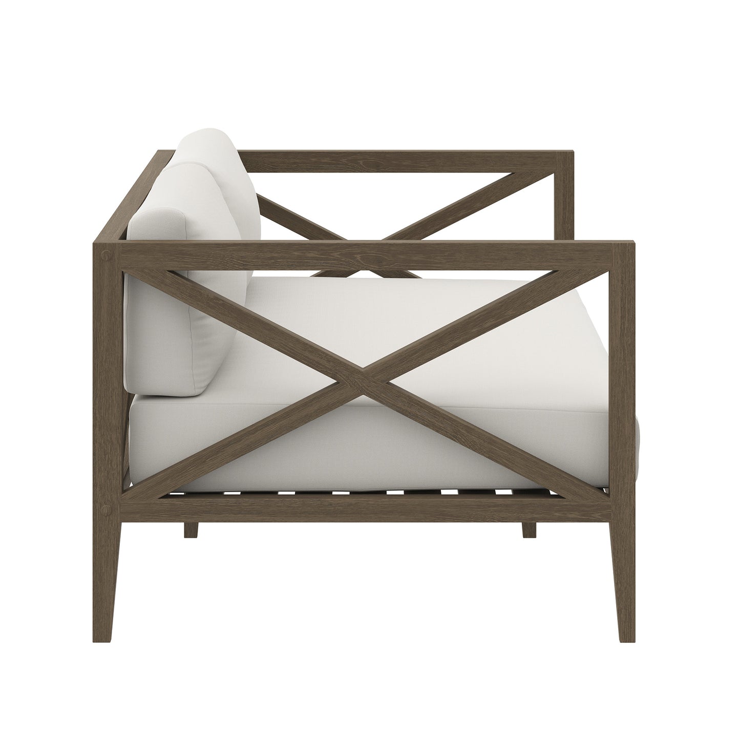 Modway - Northlake Outdoor Patio Teak Loveseat by Modway  Outdoor Furniture Sofa Sectionals White - EEI-7254-WGR-WHI