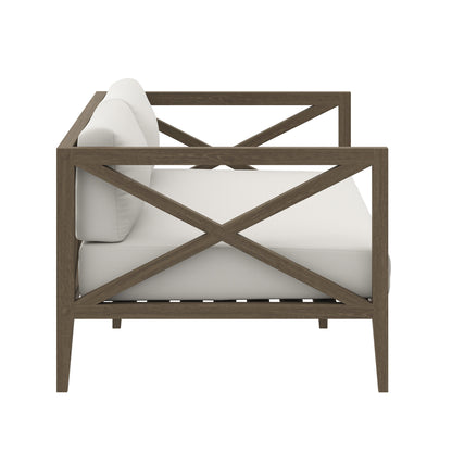 Modway - Northlake Outdoor Patio Teak Loveseat by Modway  Outdoor Furniture Sofa Sectionals White - EEI-7254-WGR-WHI