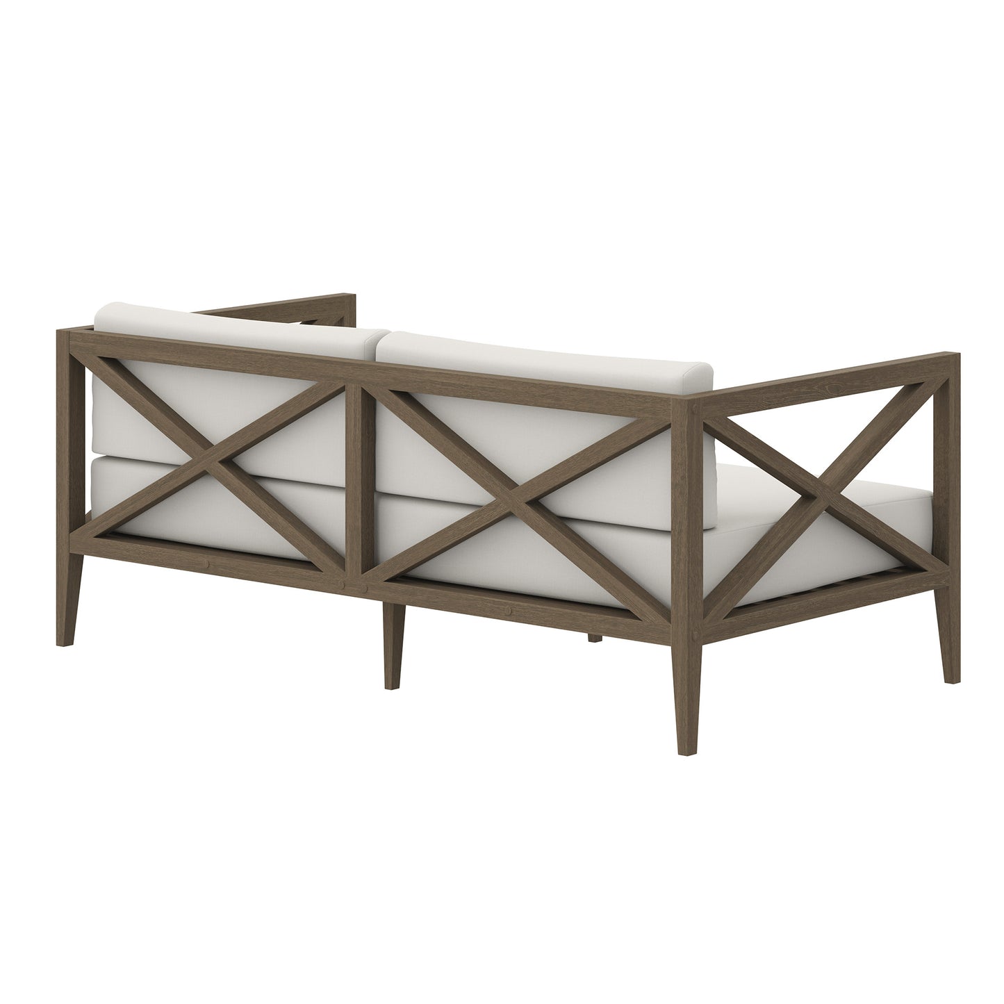 Modway - Northlake Outdoor Patio Teak Loveseat by Modway  Outdoor Furniture Sofa Sectionals White - EEI-7254-WGR-WHI