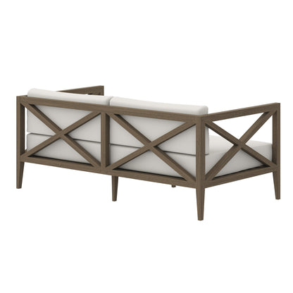 Modway - Northlake Outdoor Patio Teak Loveseat by Modway  Outdoor Furniture Sofa Sectionals White - EEI-7254-WGR-WHI