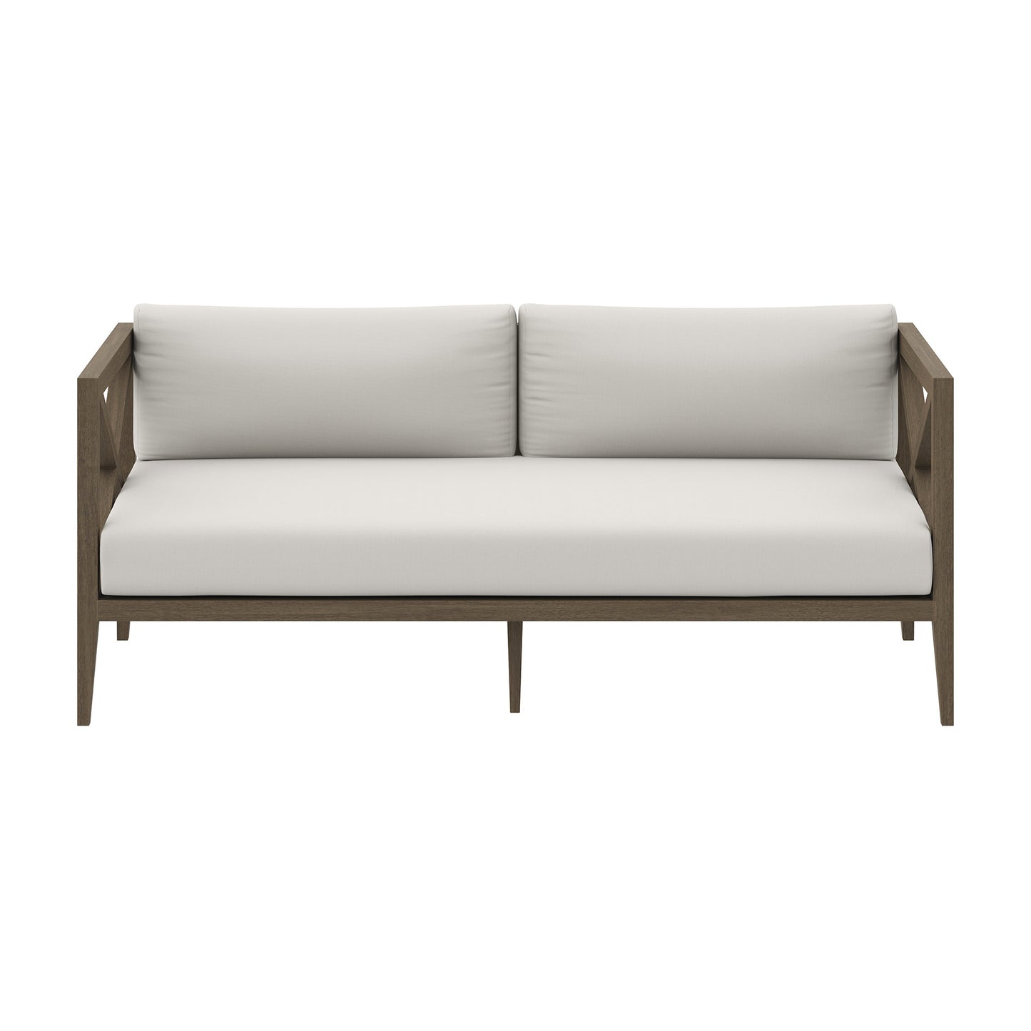 Modway - Northlake Outdoor Patio Teak Loveseat by Modway  Outdoor Furniture Sofa Sectionals White - EEI-7254-WGR-WHI