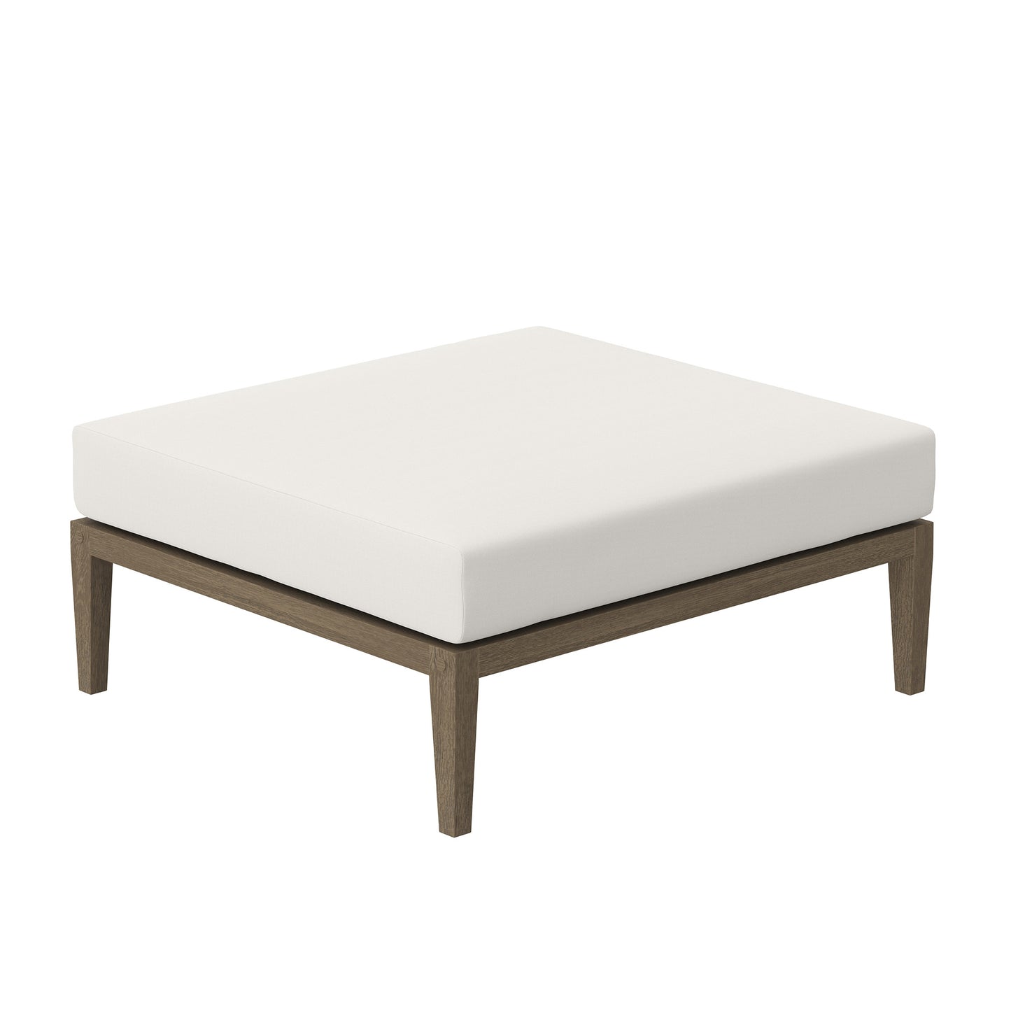 Modway - Northlake Outdoor Patio Teak Ottoman by Modway  Outdoor Furniture Sofa Sectionals White - EEI-7255-WGR-WHI