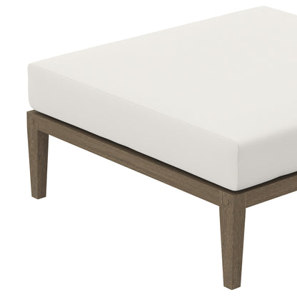 Modway - Northlake Outdoor Patio Teak Ottoman by Modway  Outdoor Furniture Sofa Sectionals White - EEI-7255-WGR-WHI