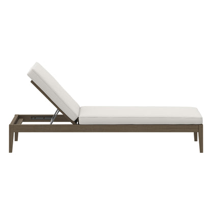 Modway - Northlake Outdoor Patio Teak Chaise Lounge by Modway  Outdoor Furniture Sofa Sectionals White - EEI-7256-WGR-WHI