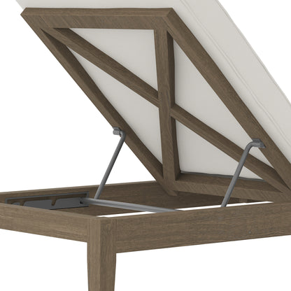 Modway - Northlake Outdoor Patio Teak Chaise Lounge by Modway  Outdoor Furniture Sofa Sectionals White - EEI-7256-WGR-WHI