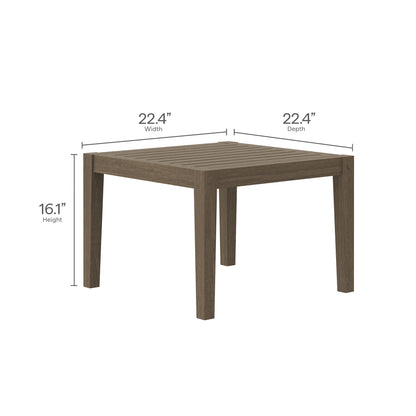 Modway - Northlake Square Outdoor Patio Teak Side Table by Modway  Outdoor Furniture Bar and Dining Gray - EEI-7258-WGR