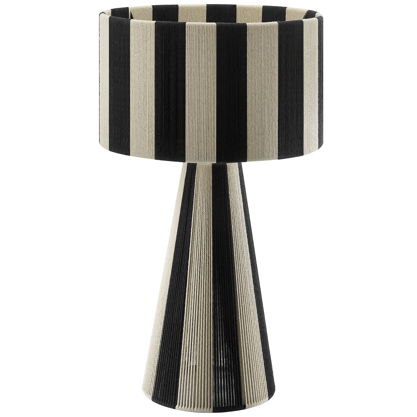 Modway - Renae Handwoven Cotton Thread Striped Table Lamp by Modway  Lighting Table Lamps Black - EEI-7261-BLK