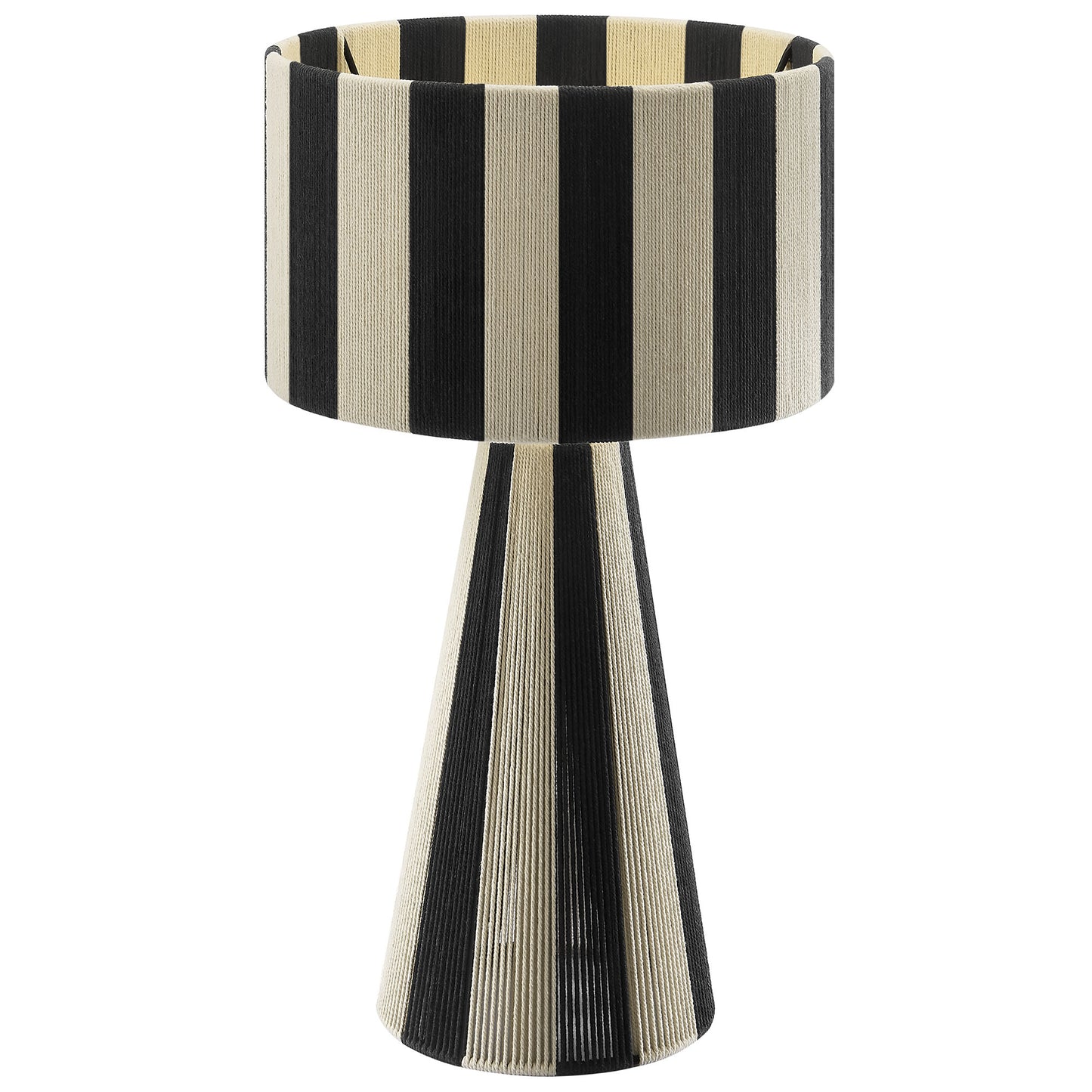 Modway - Renae Handwoven Cotton Thread Striped Table Lamp by Modway  Lighting Table Lamps Black - EEI-7261-BLK