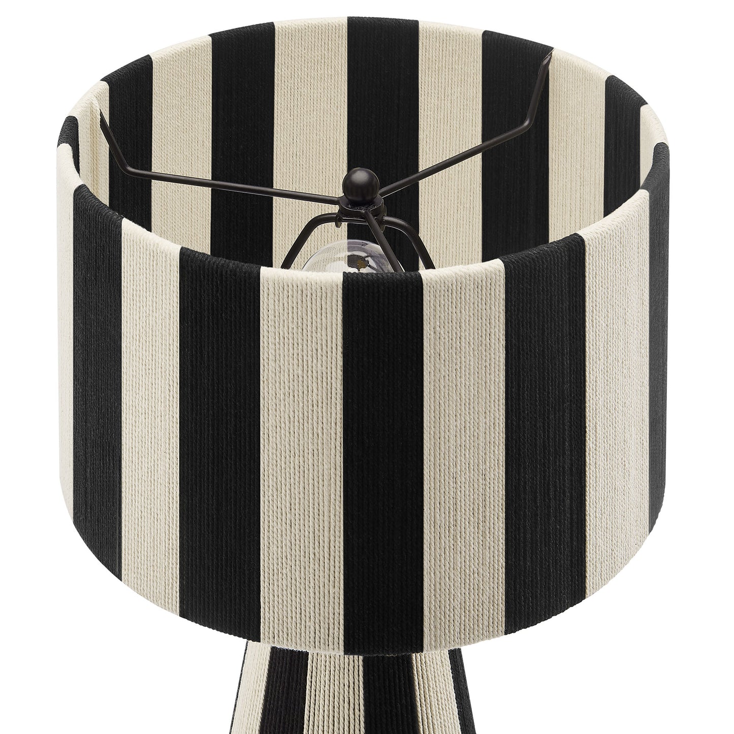 Modway - Renae Handwoven Cotton Thread Striped Table Lamp by Modway  Lighting Table Lamps Black - EEI-7261-BLK
