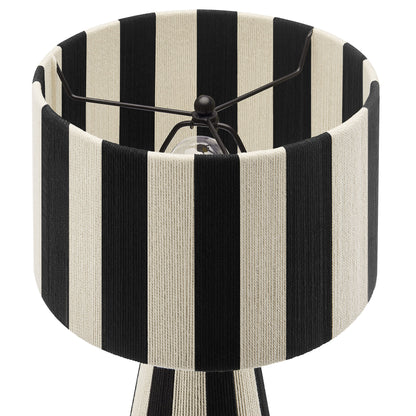Modway - Renae Handwoven Cotton Thread Striped Table Lamp by Modway  Lighting Table Lamps Black - EEI-7261-BLK
