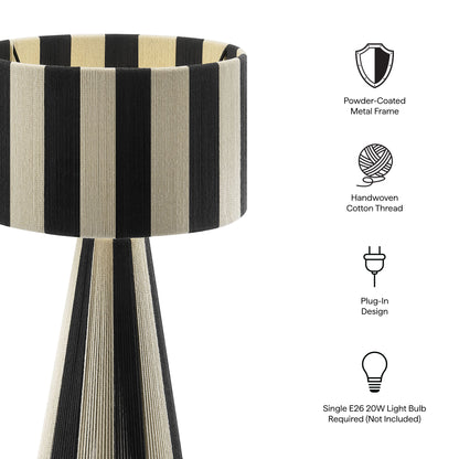 Modway - Renae Handwoven Cotton Thread Striped Table Lamp by Modway  Lighting Table Lamps Black - EEI-7261-BLK