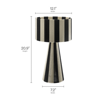 Modway - Renae Handwoven Cotton Thread Striped Table Lamp by Modway  Lighting Table Lamps Black - EEI-7261-BLK