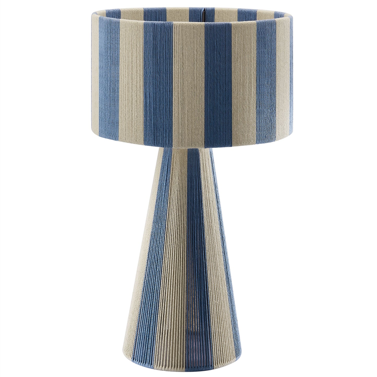Modway - Renae Handwoven Cotton Thread Striped Table Lamp by Modway  Lighting Table Lamps Blue - EEI-7261-CBL