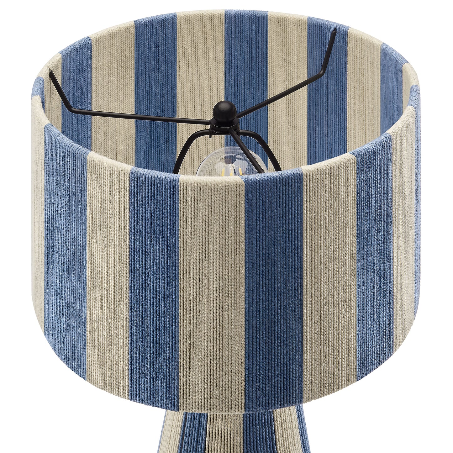 Modway - Renae Handwoven Cotton Thread Striped Table Lamp by Modway  Lighting Table Lamps Blue - EEI-7261-CBL