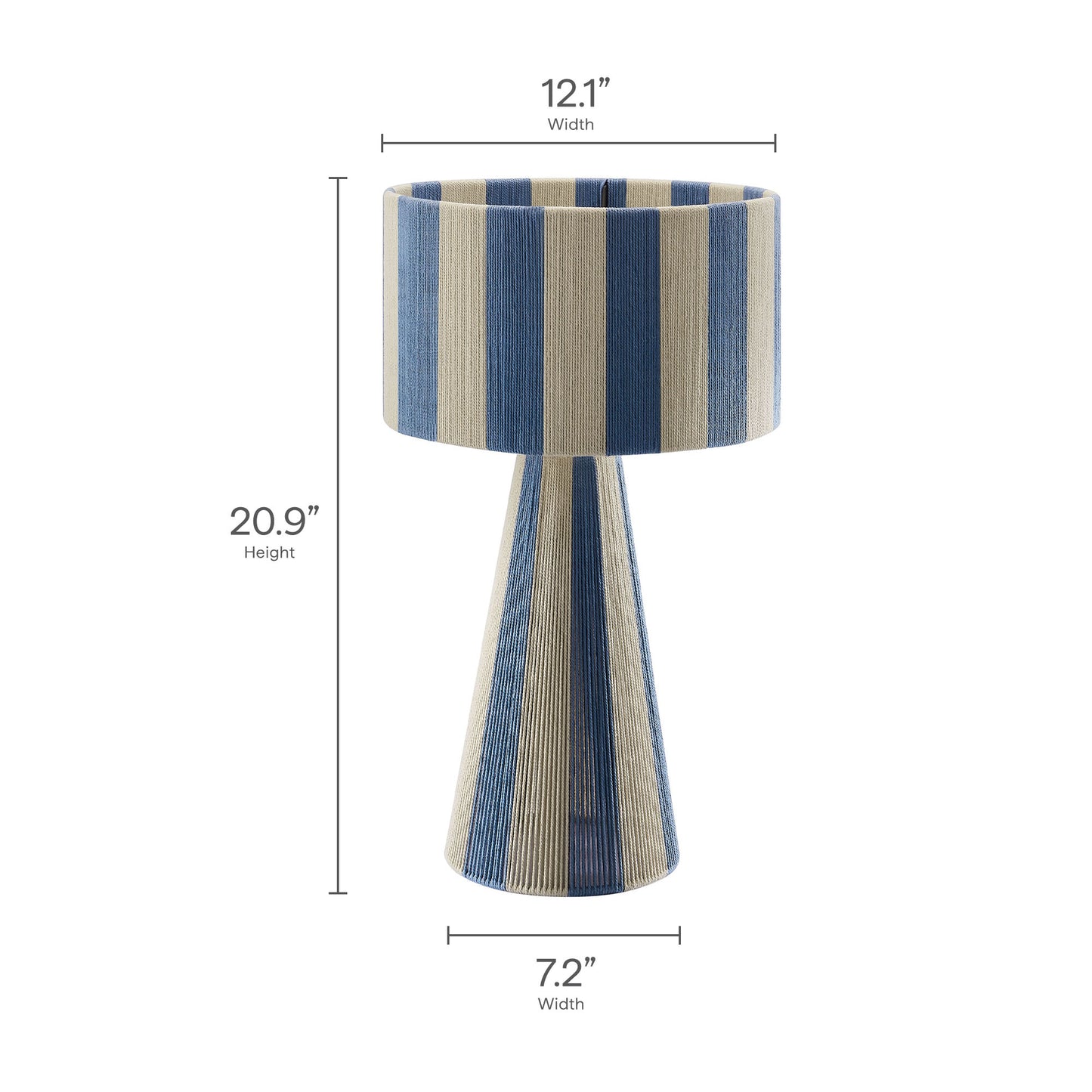Modway - Renae Handwoven Cotton Thread Striped Table Lamp by Modway  Lighting Table Lamps Blue - EEI-7261-CBL