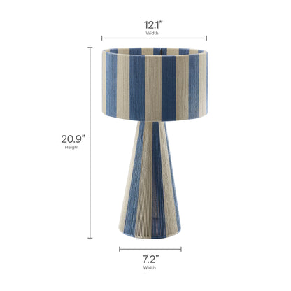 Modway - Renae Handwoven Cotton Thread Striped Table Lamp by Modway  Lighting Table Lamps Blue - EEI-7261-CBL