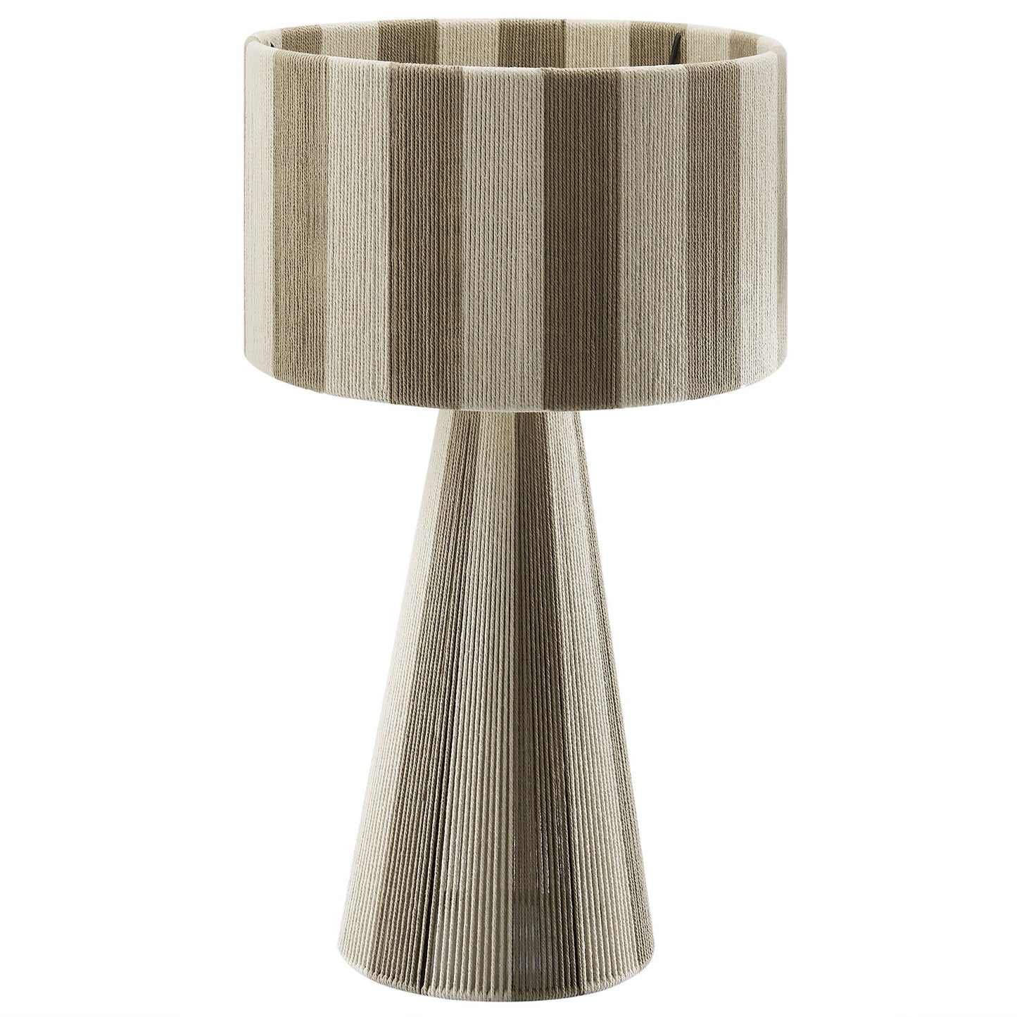 Modway - Renae Handwoven Cotton Thread Striped Table Lamp by Modway  Lighting Table Lamps Gray - EEI-7261-COB