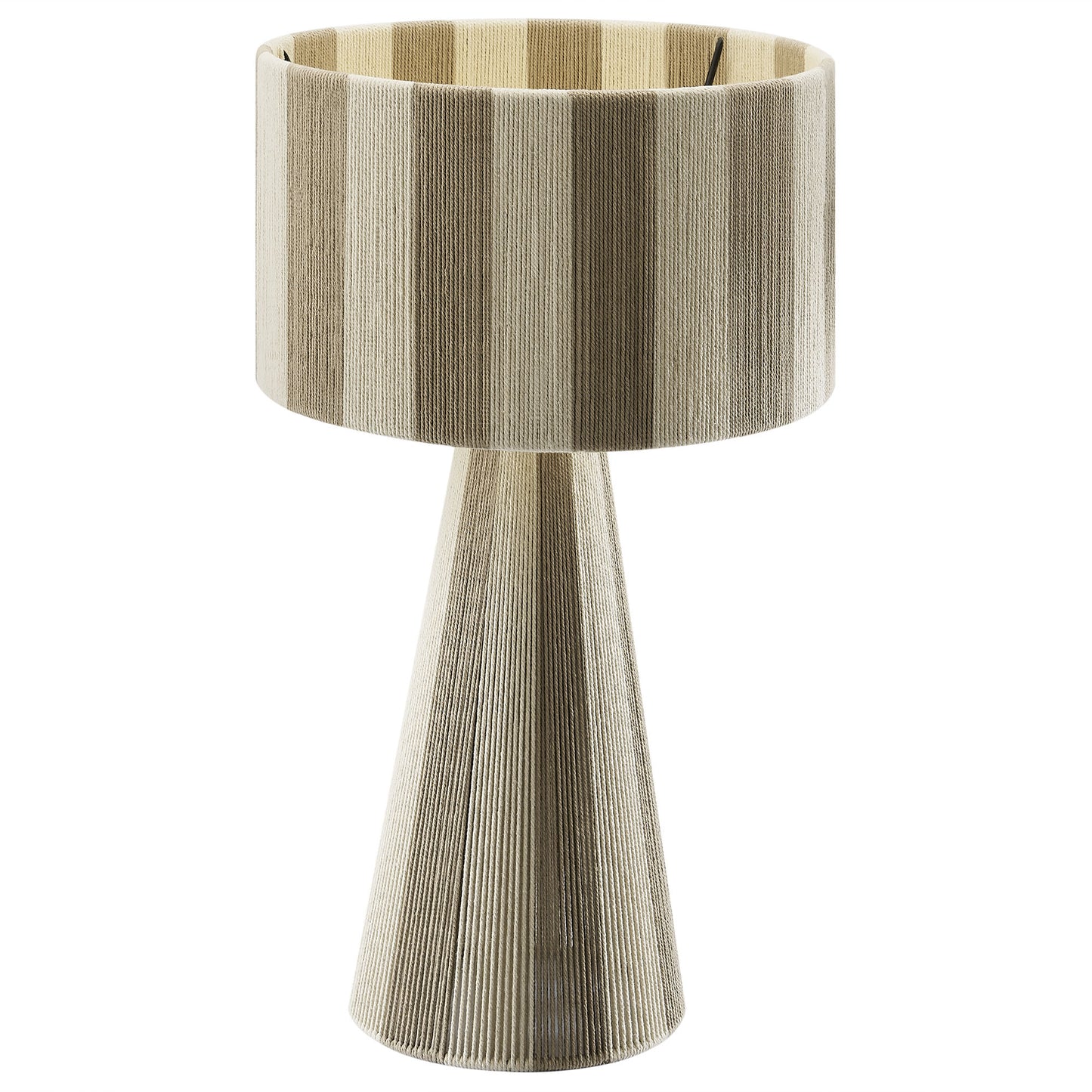 Modway - Renae Handwoven Cotton Thread Striped Table Lamp by Modway  Lighting Table Lamps Gray - EEI-7261-COB