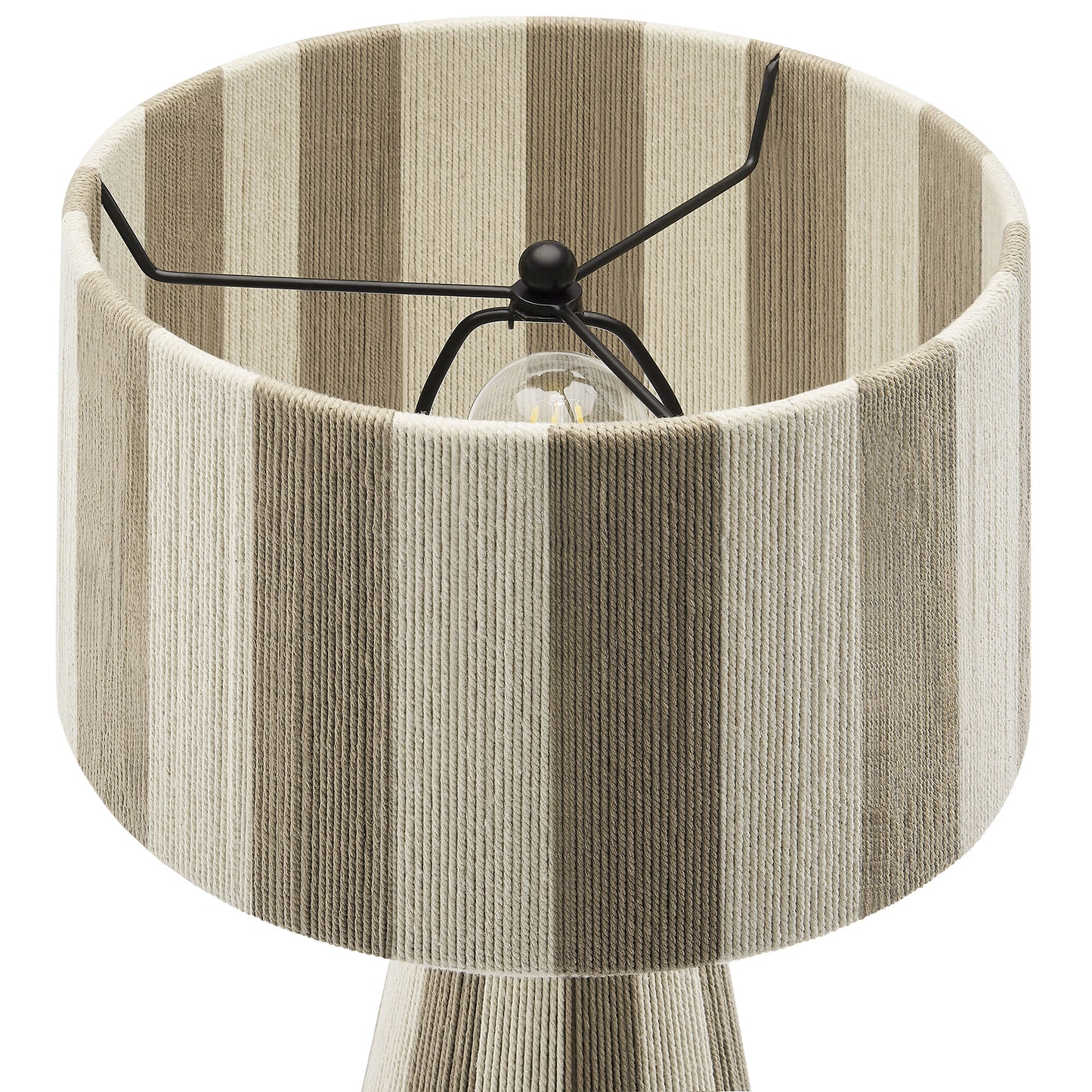 Modway - Renae Handwoven Cotton Thread Striped Table Lamp by Modway  Lighting Table Lamps Gray - EEI-7261-COB