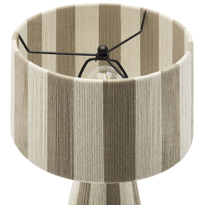 Modway - Renae Handwoven Cotton Thread Striped Table Lamp by Modway  Lighting Table Lamps Gray - EEI-7261-COB