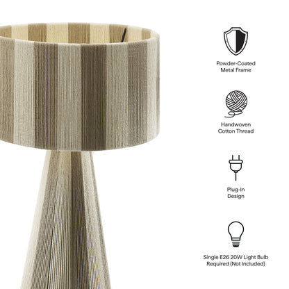 Modway - Renae Handwoven Cotton Thread Striped Table Lamp by Modway  Lighting Table Lamps Gray - EEI-7261-COB