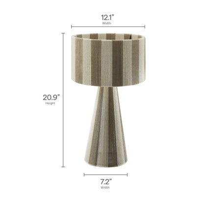 Modway - Renae Handwoven Cotton Thread Striped Table Lamp by Modway  Lighting Table Lamps Gray - EEI-7261-COB