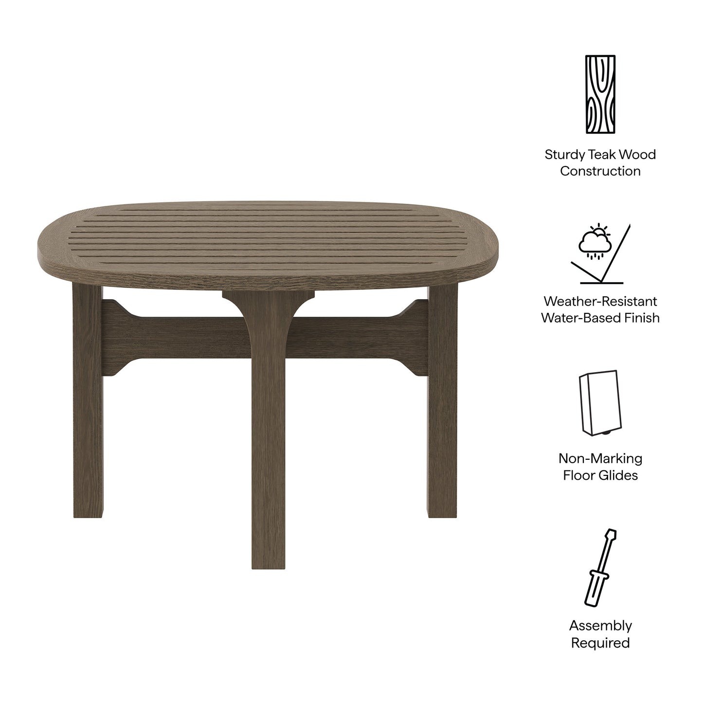 Modway - Saratoga Square Outdoor Patio Teak Wood Side Table by Modway  Outdoor Furniture Bar and Dining Brown - EEI-7263-WGR