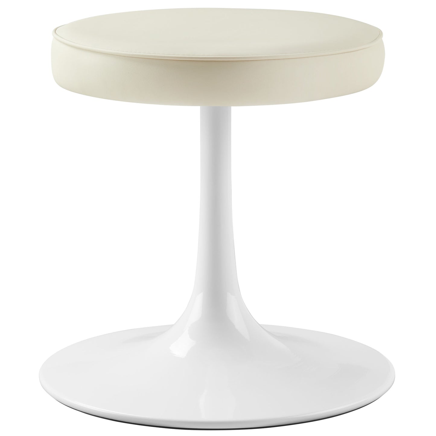 Modway - Lippa Vegan Leather Round Stool by Modway  Bar and Dining Bar and Counter Stools Ivory - EEI-7264-STO